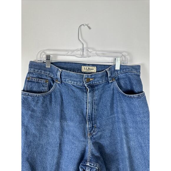LL Bean Women's Jeans Size 16 Reg Blue Denim Original Fit Relaxed 100% Cotton - Picture 4 of 13